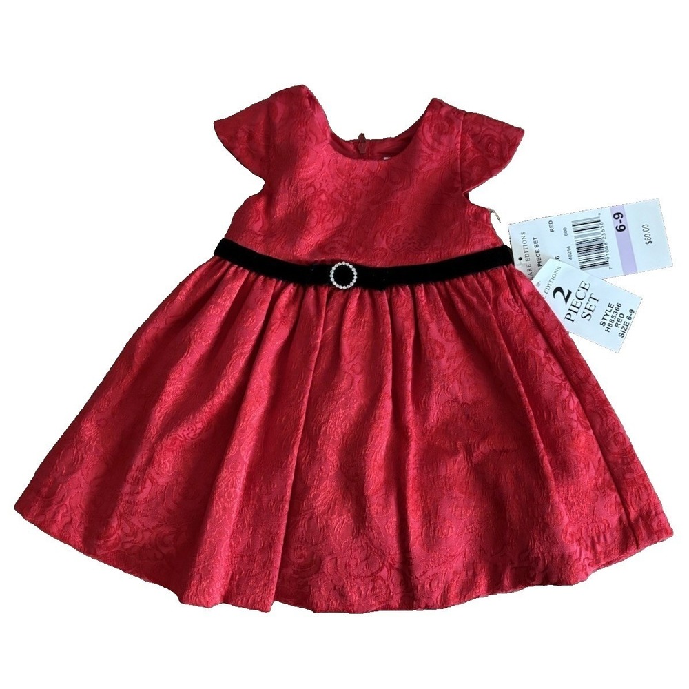 Rare Editions‎ Red Christmas Holiday Dress 6-9 Month NWT